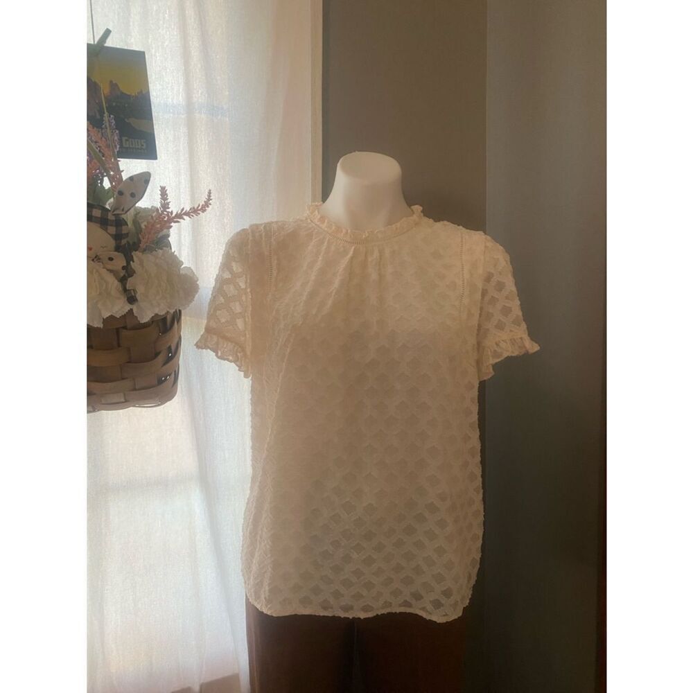Ellison Delicate Ivory Lace Short-Sleeve Top